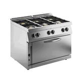 Mașină de gătit, GPL sau gaz, pe suport și cuptor pe gaz Maxi, 6 arzătoare, Linia 700, Silko